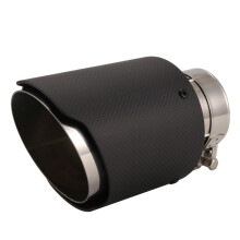 Bil Matt Carbon Fiber Avgasspets 60-101MM Universal Car Avgasrör Modifiering Svanen Hals Clip- Svansrör