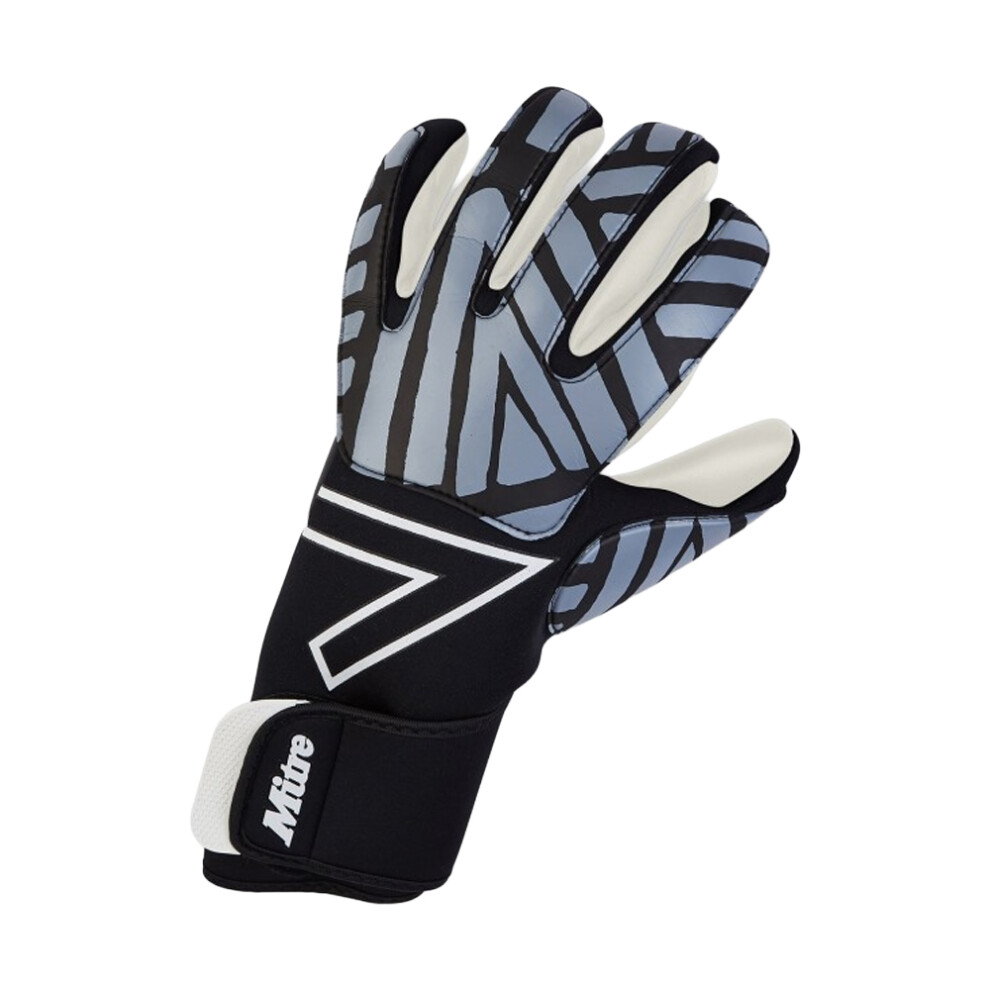 Mitre (6, Black/Grey) Unisex Adult Impel 2024 Goalkeeper Gloves