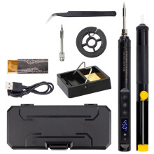 Cordless Soldering Iron Kit with LCD Display Portable USB Rechargeable Soldering Tool for Electronics DIY Soldering
