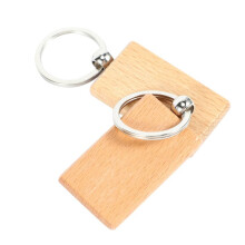 120Pcs Blank Wooden Key Chain Diy Wood Keychains Key Tags Gifts Yellow Rectangle