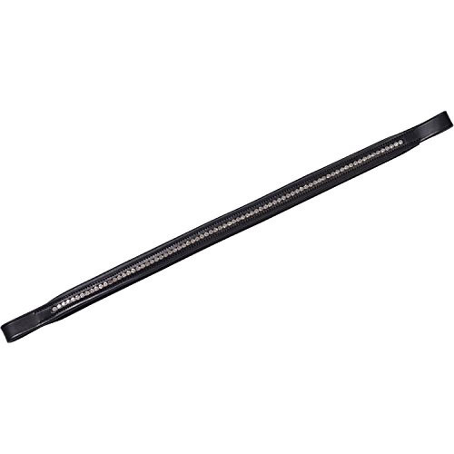 (Full, Black) Collegiate Diamante Leather Browband