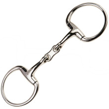 (5in, Silver) JP Korsteel Stainless Steel French Link Eggbutt Snaffle