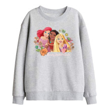 (12-13 Years, Athletic Heather) Disney Princess Childrens/Kids Ready For Whatever Ariel Moana Rapunzel Sweatshirt