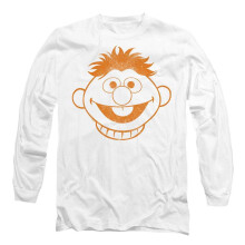 (S, White) Sesame Street Unisex Adult Ernie Mono Long-Sleeved T-Shirt