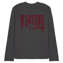 (XXL, Charcoal) Marvel Unisex Adult Thor Text Long-Sleeved T-Shirt
