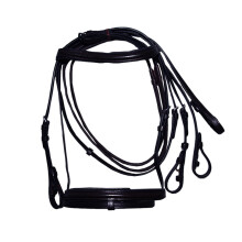 (X-Small, Black) Hy Padded Flash Bridle with Rubber Grip Reins