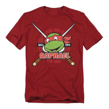 (M, Cardinal) Teenage Mutant Ninja Turtles Unisex Adult Since 1984 Raphael T-Shirt
