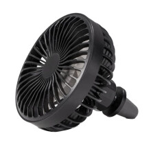 Autoventilator met Omgevingslicht 12V-24V USB-Autoventilator 3 Windsnelheden A/C Ventilatieclipventilator 360 Graden Draaibare Draagbare Ventilator
