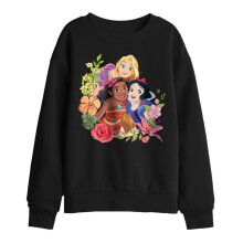 (7-8 Years, Black) Disney Princess Childrens/Kids Rapunzel Moana Snow White Bouquet Sweatshirt
