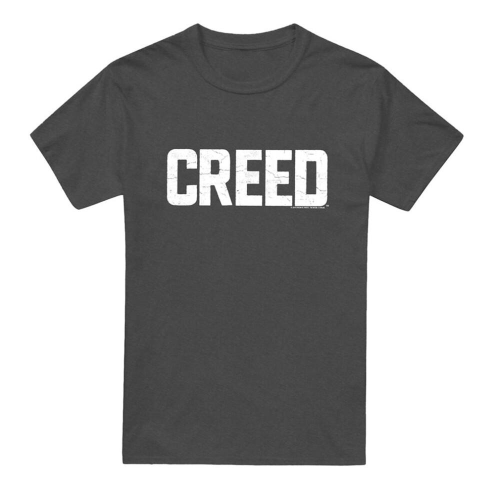 Creed (M, Charcoal) Unisex Adult Cracked Heather Logo T-Shirt Multicoloured