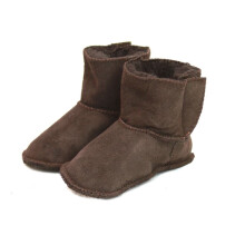 (XXL, Chocolate) Eastern Counties Leather Baby Sheepskin Touch Fasten Tab Booties