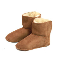 (XL, Chestnut) Eastern Counties Leather Baby Sheepskin Touch Fasten Tab Booties