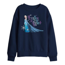 (12-13 Years, Navy) Frozen Childrens/Kids A Frozen Heart Elsa Sweatshirt