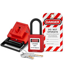 Medium Clip- Circuit Breaker Lockout Device with Lotopad Lock and Tag for 480/600V Clamp- Breaker Lock Out Tag Out B