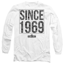 (L, White) Sesame Street Unisex Adult Since 1969 Patterned Long-Sleeved T-Shirt