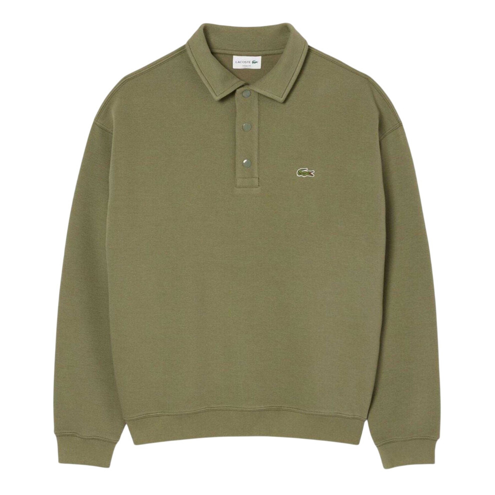 Lacoste (Xs, Green) Mens Pique Loose Fit Polo Sweatshirt
