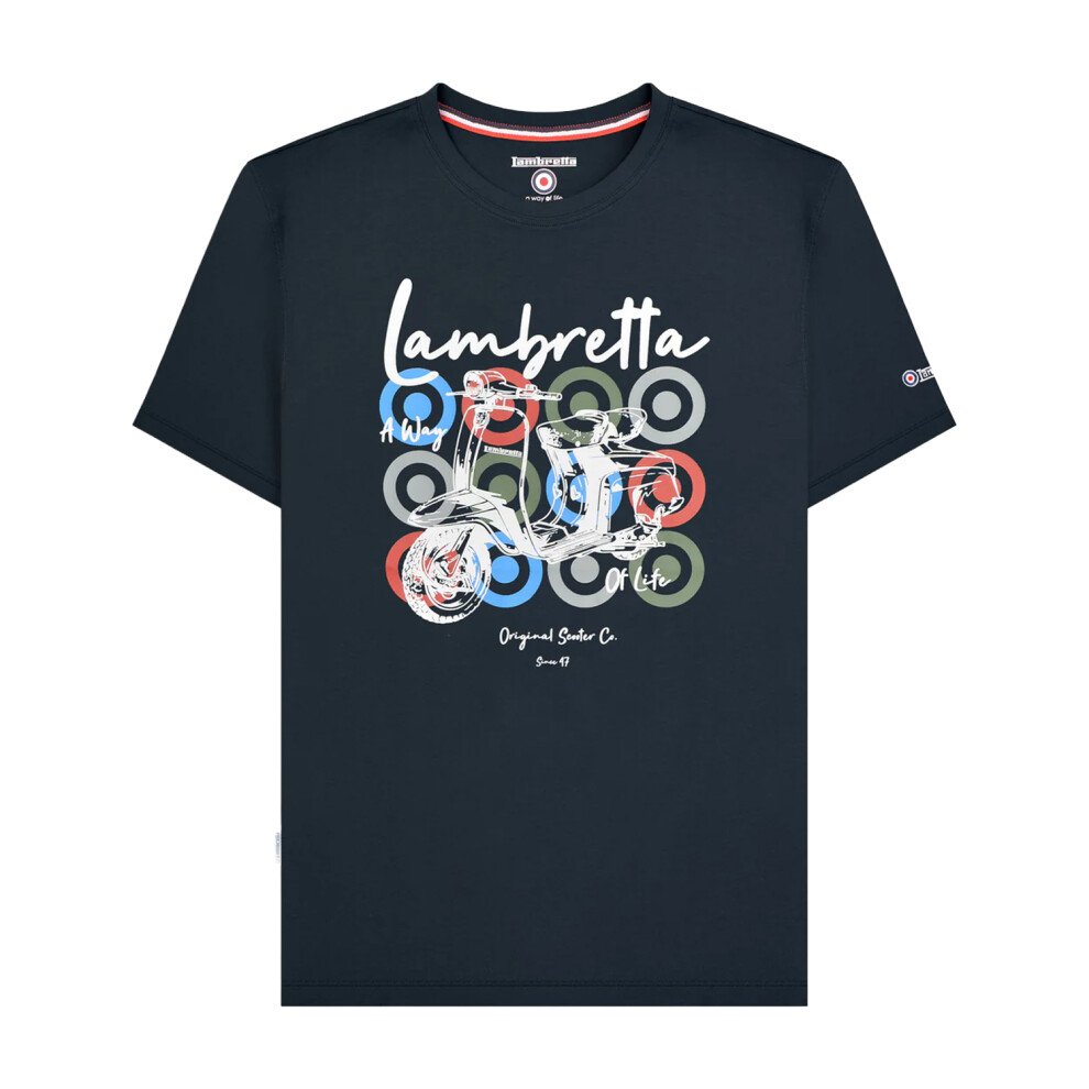Lambretta (Xxl, Navy) Mens Scooter Brand Big & Tall T-Shirt Blue,Multicoloured