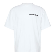 (L, Brilliant White) Calvin Klein Mens Jeans Bubble Regular T-Shirt