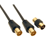 CDL 5m TV Cable+Female Coup -Black
