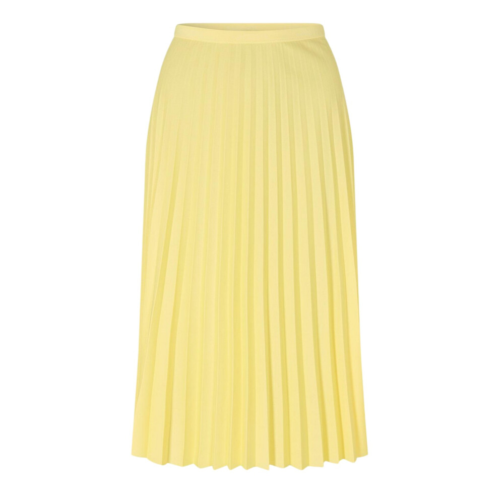 Lacoste (10 Uk L, Yellow) Womens/Ladies Pleated Polyester Midi Skirt