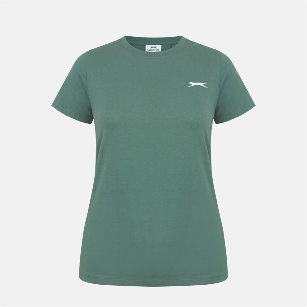 Slazenger (12 Uk, Khaki) Womens/Ladies Plain Crew Neck Fitted T-Shirt Multicoloured