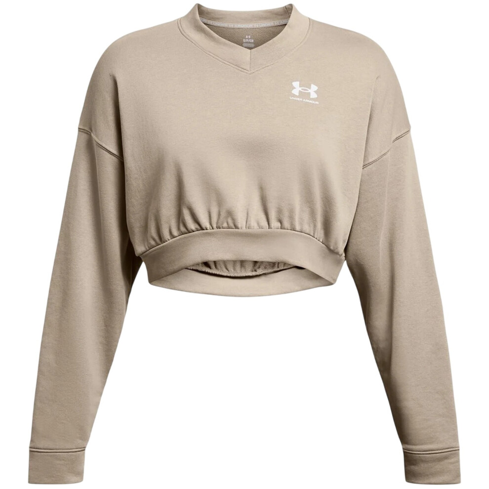 Under Armour (12 Uk, ) Womens/Ladies Rival Terrycloth Crew Neck Crop Sweatshirt Brown