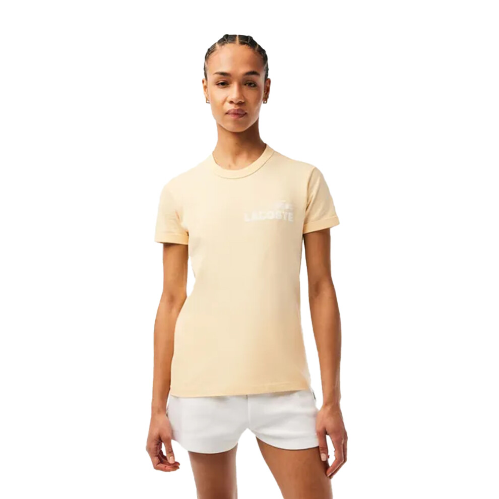 Lacoste (8 Uk, Yellow) Womens/Ladies Organic Cotton Slim T-Shirt