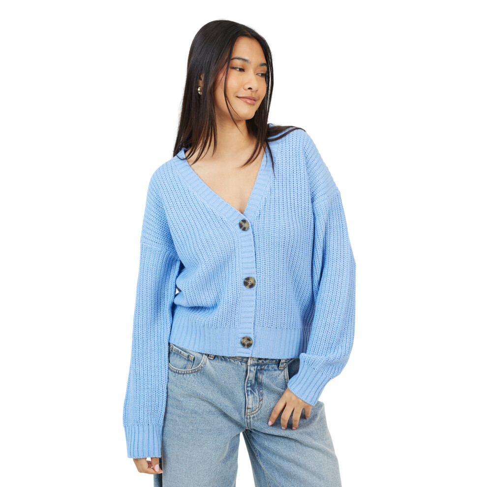 Brave Soul (Xl, Blue) Womens/Ladies Fisherman Ribbed Cardigan