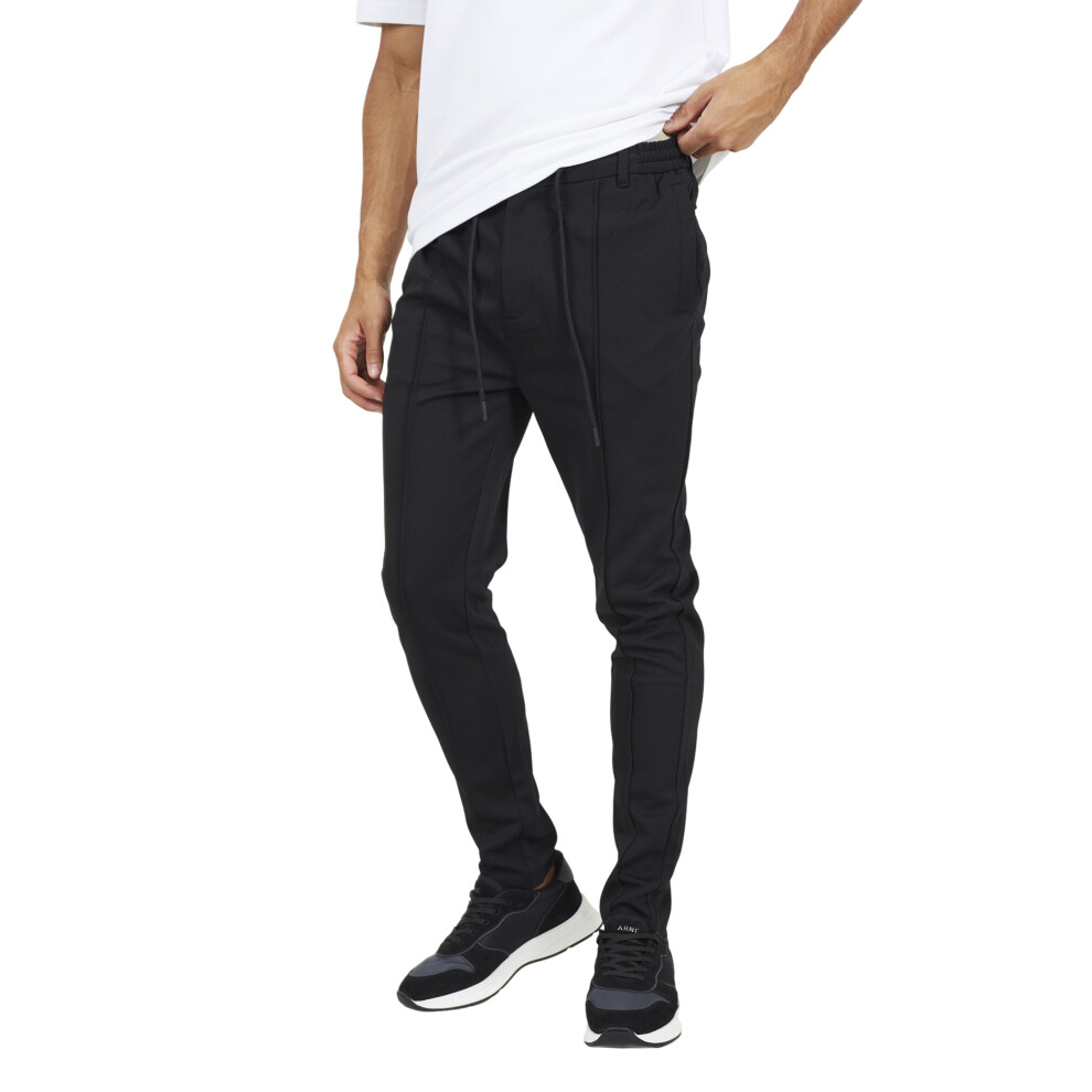 Brave Soul (L, Jet Black) Mens Open Hem Joggers