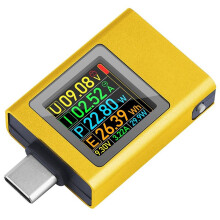 Typ-C Effektmätare Spänning Ström Digital Multimeter 4.5-50V 0-12A PD 3.1 Gyllengul