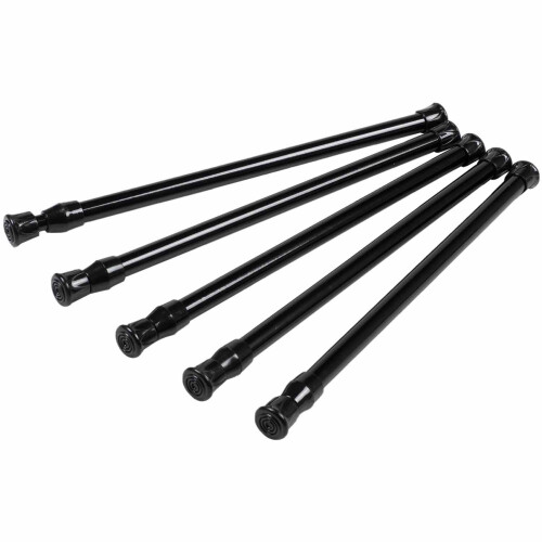 10 Pack Cupboard Bars Tensions Rod Spring Curtain Rod for DIY Projects, Extendable Width, 11.81 to 20 Inches (Black) 1