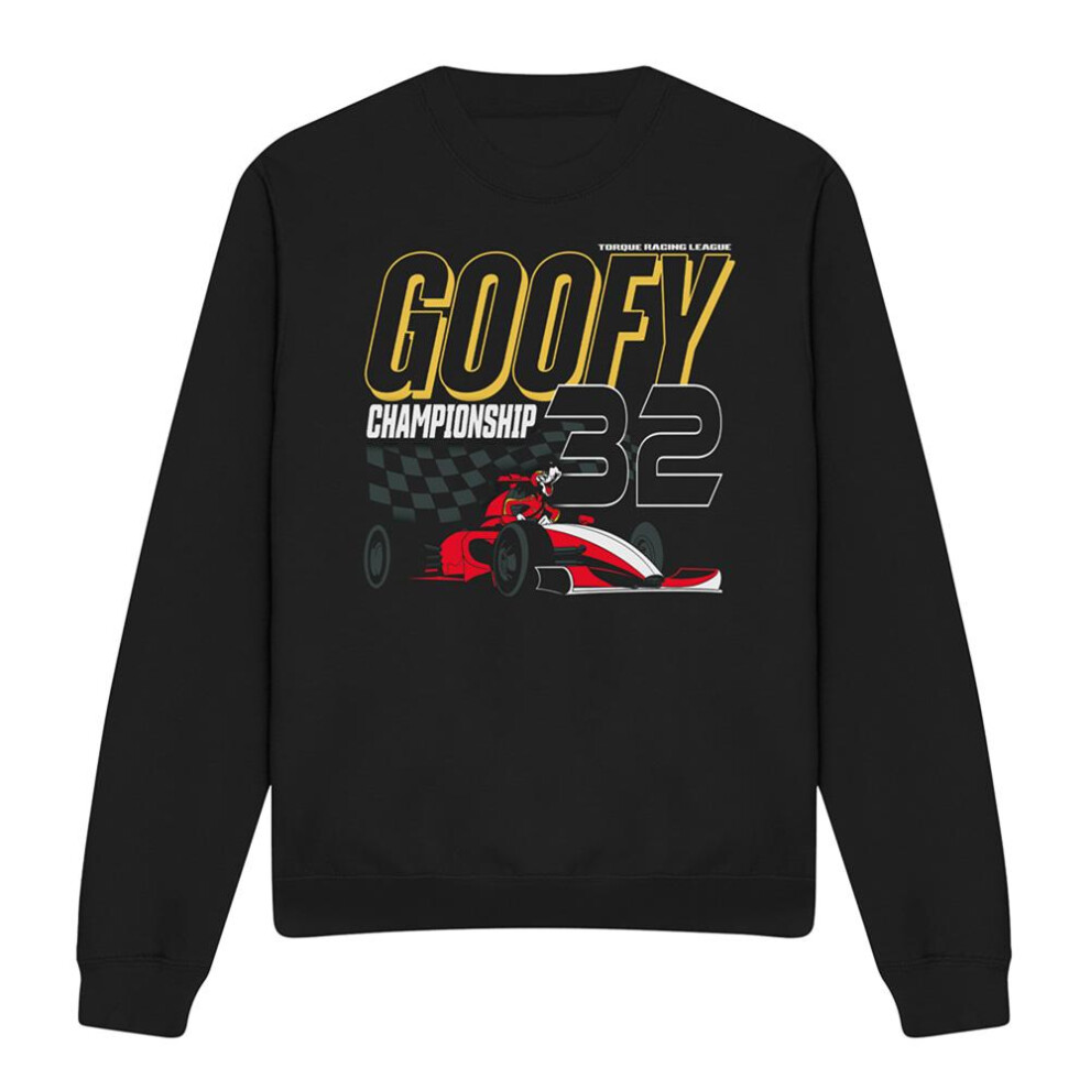 Disney (L, Black) Unisex Adult Monaco Goofy Racing Sweatshirt
