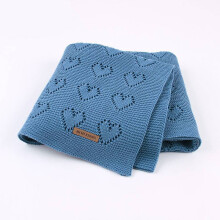 (Dark Blue)Couvertures bébé tricot toutes saisons coton emmaillotage bambin confort léger confortable