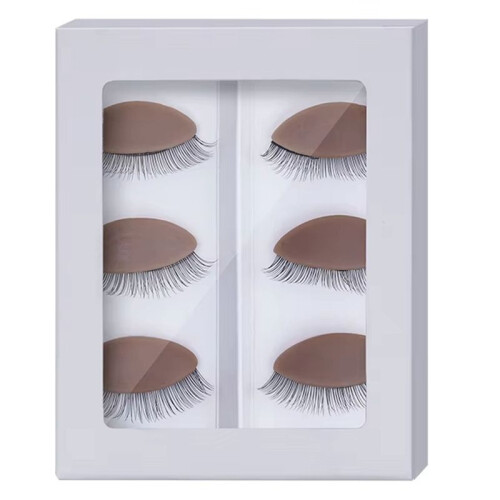 Replacement Eyelids for Eyelash Mannequin , Removable Eyelid with Eyelashes Extension Training Lash Mannequin  A