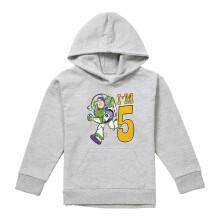 (12-13 Years, Athletic Heather) Toy Story Childrens/Kids I'm 5 Buzz Lightyear Heather Birthday Pullover Hoodie