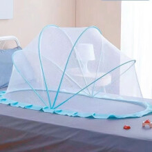 (Blue Mesh,125cm)Baby Bed Mosquito Tent With Foldable Frame Encrypted Mesh For Toddler Sleep Safe