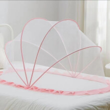 (Pink Mesh,125cm)Baby Bed Mosquito Tent With Foldable Frame Encrypted Mesh For Toddler Sleep Safe