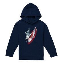 (12-13 Years, Navy) Captain America Childrens/Kids Shield Pull Over Hoodie
