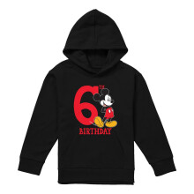 (7-8 Years, Black) Disney Childrens/Kids Mickey Mouse 6th Birthday Hoodie