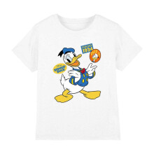 (3-4 Years, White) Disney Childrens/Kids Donald Duck Badge T-Shirt