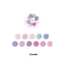 (Cream)100 pegatinas de puntos redondos Washi Tape álbum de recortes diario suministros de decoración hágalo usted mismo diario