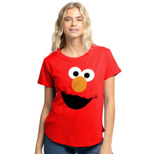 (L, Red) Sesame Street Womens/Ladies Elmo Face T-Shirt