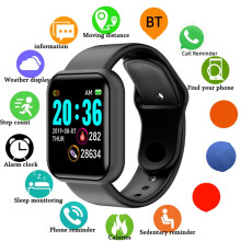 (Black) Smartwatch Men Women Wristwatches Smart Watch Message Fitness Monitor Bracelet Birthday Gift Electronic Clock For Android IOS