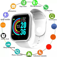 (White) Smartwatch Men Women Wristwatches Smart Watch Message Fitness Monitor Bracelet Birthday Gift Electronic Clock For Android IOS
