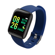 (Blue) Smartwatch Men Women Wristwatches Smart Watch Message Fitness Monitor Bracelet Birthday Gift Electronic Clock For Android IOS