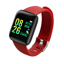 (Red) Smartwatch Men Women Wristwatches Smart Watch Message Fitness Monitor Bracelet Birthday Gift Electronic Clock For Android IOS