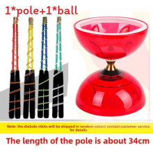 (Red)Trois Roulement Double Tête Diabolo Fitness Jouet Jouer Diabolo Yo Yo Jouer pour Enfants et Personnes Âgées Exercice Fun et