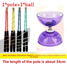 (Violet)Trois Roulement Double Tête Diabolo Fitness Jouet Jouer Diabolo Yo Yo Jouer pour Enfants et Personnes Âgées Exercice Fun et