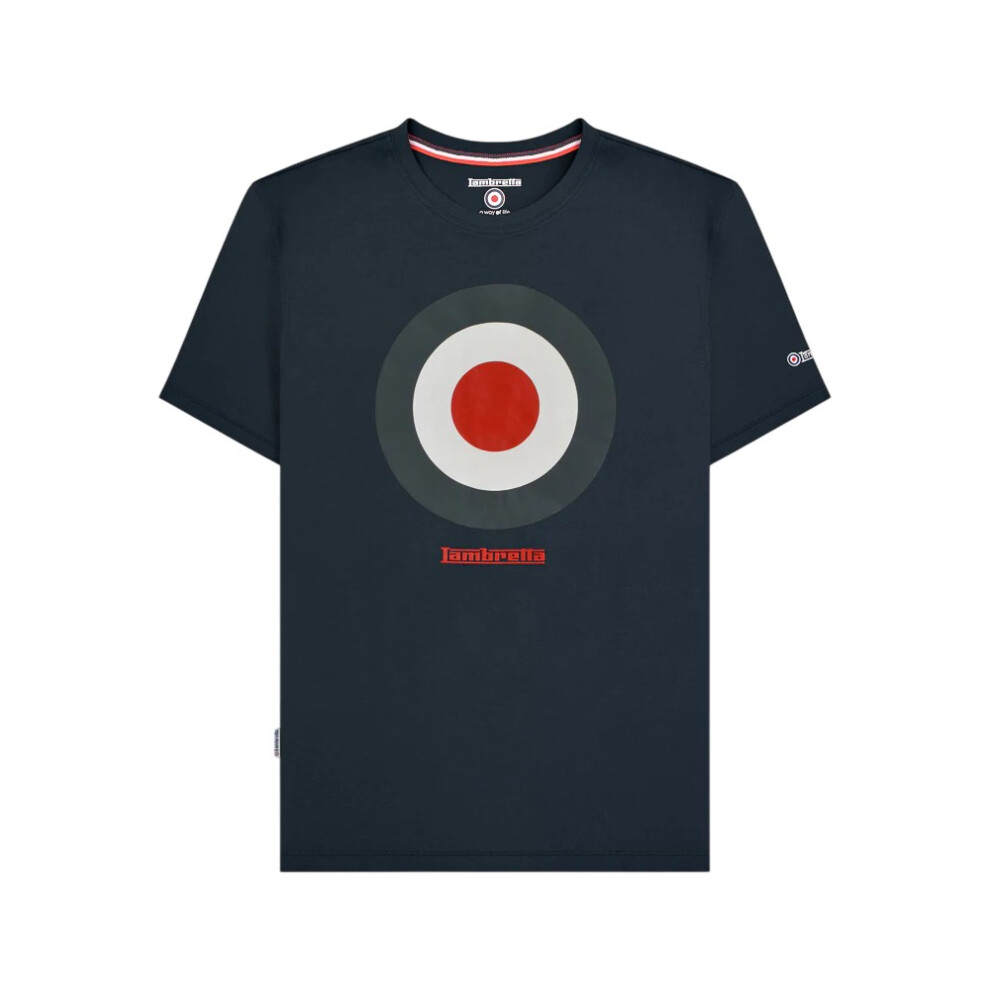 Lambretta (Xxl, Navy) Mens Target Cotton T-Shirt