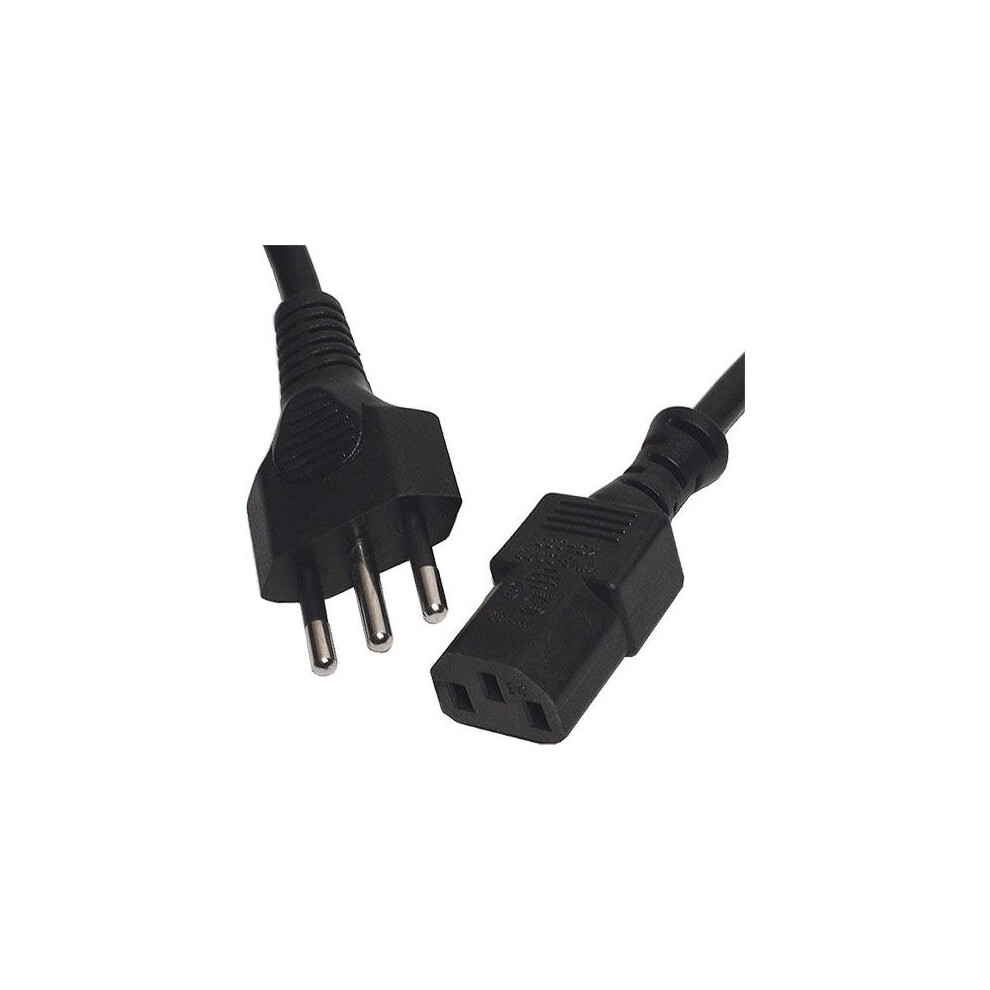 Cablenet 2M Swiss Plug - C13 Pvc 1.0Mm Power Lead Black 5056750306713